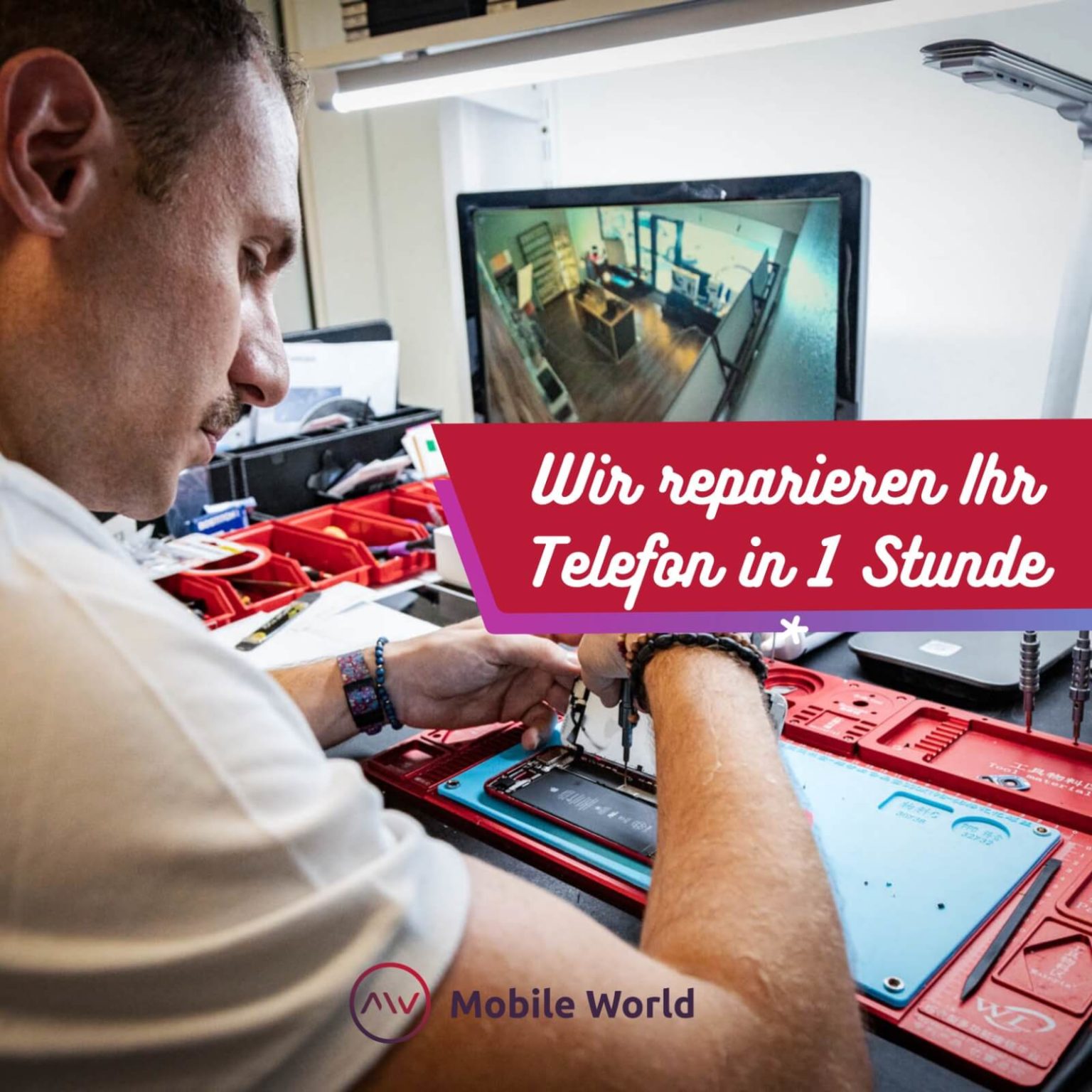 Wandaufkleber Handy Reparatur Service, Schwarz, 57x65 Cm, Vinyl, Selbstklebend Für Glas, Metall, Wand